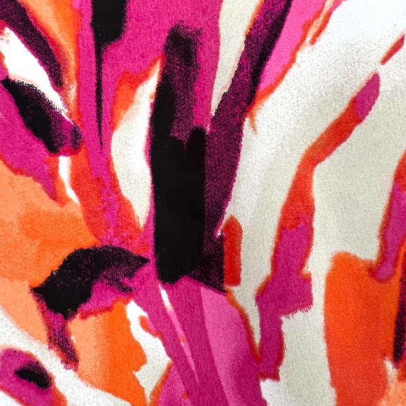 JM Collection Womens Size XL Pink Orange Short Sleeve Blouse Shirt Top Summer - Picture 5 of 7